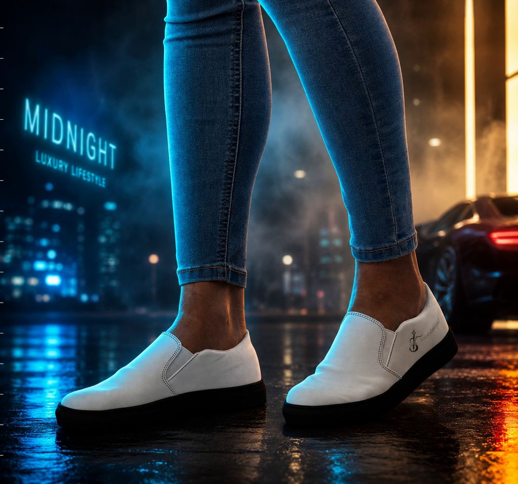Nocturnal Midnight Women’s slip-on canvas shoes